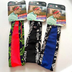 NWT Set of 3 Scunci Everyday & Active Sporty Mesh Headbands
